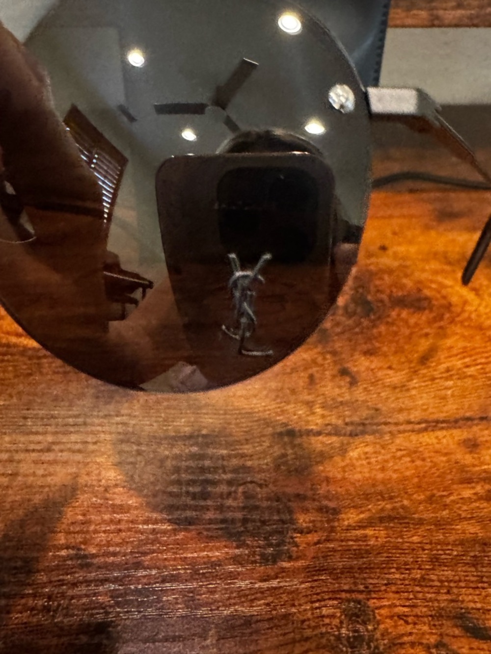 Saint Laurent Rimless Aviator Sunglasses - Black Frame, Brown Lenses - Picture 2 of 5